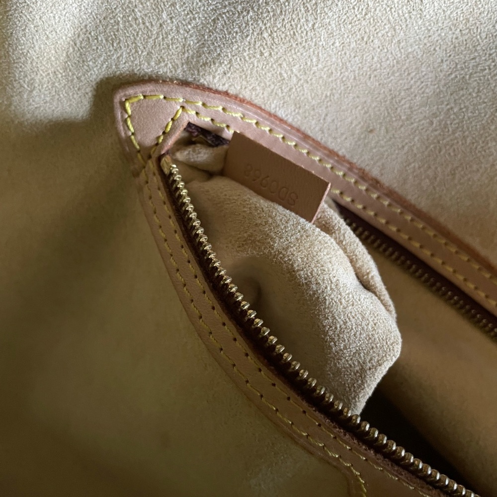 Authentic LOUIS VUITTON BABYLONE Shoulder Bag Monogram Leather Brown Nice Patina - Picture 11 of 12